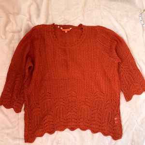 ModCloth Rust Orange 3/4 Sleeve Sweater